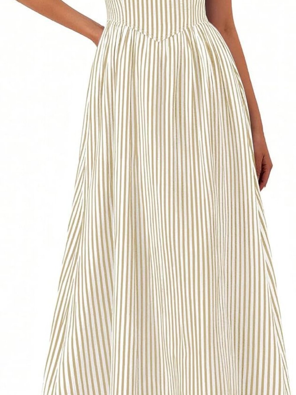 PRETTYGARDEN Blue Striped Maxi Dress M - Picture 10 of 10